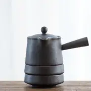 Black Ceramic Teapot with 2 Cups Travel Tea Set