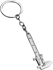 Generic Vernier Caliper Keyring, Small Measurement Device for Car Keys, Pocket Tool Pendant, White