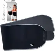 ALINCO WBF214M Waist Belt, Shape-Up, Exercise, Belly Sweat Belt, Wide Size, Velcro Fastener, Easy to Put On and Take Off, Unisex, Medium