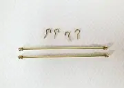 Dollhouse Long Curtain Rods Brass x2 for Windows 5 1/2" long Miniatures