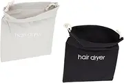 MERRYHAPY Travel Essential: Canvas Drawstring Hair Dryer Bag Pouch Storage for Dryer Accessories Hotel Use