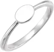 [JewelryWeb] 925 Sterling Silver Custom Message 6.75x5mm Brush Finished Top Polished Engravable Family Ring Size 7 Band Style-Ring for Women