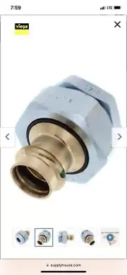 ProPress di-electric union, 3/4" x 3/4"