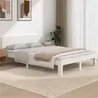NNEVL Bed Frame White Solid Wood 137x187 cm Double Size