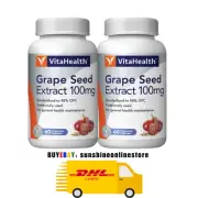 Vitahealth Grape Seed Extract 100mg Vegecapsules (2X60's)