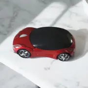 Red Slim Wireless Mouse Cool 3D Sports Car Ergonomic Optical Mouse W Batteries