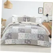Reversible Patchwork Quilts Twin Size, Lightweight Boho Printed Bedspreads
