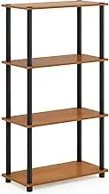 Furinno Turn-N-Tube 4-Tier Multipurpose Shelf Display Rack, Light Cherry/Black