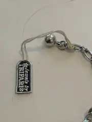 Vintage CROWN TRIFARI Signed Link Silver Tone Choker Necklace With Hang Tag