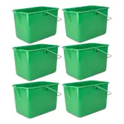 6x Home Leisure Mop Bucket W/Lip 9L BP Green Colour Kitchen Cooking Home Decor