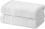 Degrees Home Set of 2 Bidet Towels, Bath Towels, Small Towels, 100% Cotton, 480 g/m², Dimensions 30 x 50 cm - White