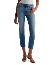 Ag Mari Mid Rise Crop Straight Leg Jeans in 13 Years Reign