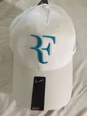 ** RARE Roger Federer Nike White and Blue Cap Hat RF **