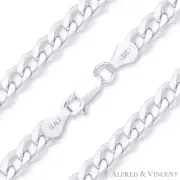 5.5mm Cuban / Curb Link Italian Chain Solid .925 Italy Sterling Silver Bracelet