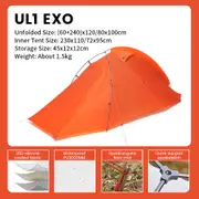 Ultralight Hiking Tent - Mobi Garden Light Knight, Orange / Single