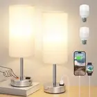 Bedside Table Lamps for Bedroom Set of 2 - Touch Lamp for Nightstand with USB...