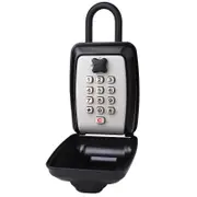 Key Lock Box for Outside, 12 Digit Combination Lock Box Waterproof Key Lockbox with Code, Key Hider Safe for Home Garage Office 1 Pack (Grey)