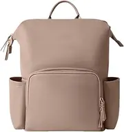Leather Diaper Backpack - Toddler Bags,PU Leather Diaper Backpack Waterproof Reinforced Zippers Pockets Organizer for Laptop for Mom, Khaki, Refer to description