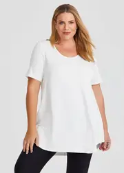 [Taking Shape] Taking Shape Bamboo Base Short Sleeve Top Size 20 in Winter White - Plus Size Women's Clothing Winter White