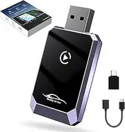 ZEBRAMOL Carplay Wireless Adapter Purple, 2-in-1 Converts Wired to Wireless CarPlay Mini Size with Extension Cable USB, Mini Size, Stable Control, No Delay, Compatible with Cars from 2014 Onward