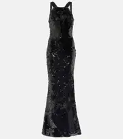 [Roland Mouret] Roland Mouret Sequined gown AU 14 black