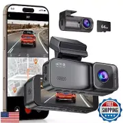 KooBaCar 4K/2.5K Dash Cam Front and Rear, Dual Dash Camera for Cars, Included