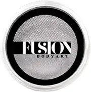 Fusion Body Art Pro Face Paint | Pearl Metallic Silver (32gm), Professional Quality Water Activated Shimmery Face and Body Paint Supplies Single Metallic Makeup Cake Hypoallergenic, Non-Toxic, Safe