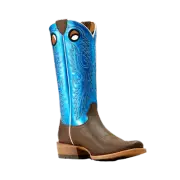Ariat Men's Ringer Tobacco Toffee & Bright Blue Patent Western Boot 10051032