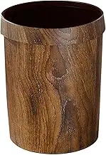 B Baosity Wood Grain Trash Can Rubbish Bin Large Capacity Toilet Paper Basket Wastebasket for Laundry Household Entryway Powder Room