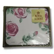 Vintage 2002 Royal Albert 6 Coasters Set Red Rose Print New & Sealed