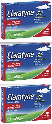 Claratyne Hayfever Allergy Relief Antihistamine - 3 x 10 Pack (30tab)