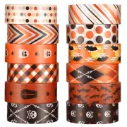 12 Rolls Washi Tape with Bat Ghost Bones Patterns - DIY Halloween Tape Wrappings