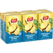 Golden Circle Fruit Drinks Lunch Box Poppers Multipack Pineapple Burst 250mL x 6 pack