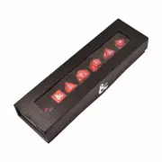 Dungeons & Dragons Heavy Metal Set 7 RPG Deluxe Dice Set (Red/White)