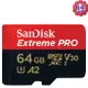 SanDisk 64GB 64G microSDXC【200MB/s Extreme Pro】microSD micro SD SDXC UHS 4K U3 C10 A2 V30 原廠包裝 手機記憶卡