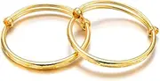 [Ethlyn] Gold-Plated Adjustable Bangle Bracelets for Little Girls Boys Toddlers Toddler Jewellery Christmas Birthday Gifts for Baby 2pcs/lot, 1.78in, Copper