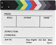 Prof ional Acrylic Clapboard Dry Erase TV Film Movie Director Cut Action Scene Clapper Board Slate with Marker Pen Eraser Multicolor347 Multi d Stick