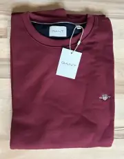 NEU! GANT Original Reg Shield C-Neck Sweat Pullover 5XL XXXXXL Rot Red Bordeaux