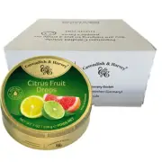 Cavendish and Harvey Citrus Fruit Drops 200g Tin Sweets Lollies x 10