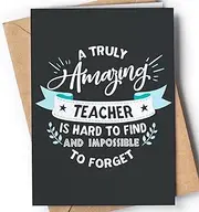 Thank you card for Teacher | Awesome appreciation card for men or women for any occasion: Birthday, Retirement, Goodbye, End of Year or just because. Cute present idea from students or parents.