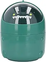 Cute Mini Trash Can Animal Shape Desktop Wastebasket with Shake Lid, Large Capacity Compact Countertop Garbage Bin, Small Waste Container for Tabletop, Bathrooms, Kitchens, Office (Green Baby Dinosaur