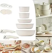 Gourmetific Cookware Set, Nonstick Detachable Handle Cookware, Gourmetific Nonstick Detachable Handle Cookware, Gourmetific Pan Set, Gourmetific Pots and Pans, Ceramic Nonstick Cookware Set. (11pcs)