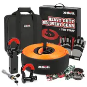X-BULL 4WD Recovery Kit Off Road Snatch Strap Hitch Receiver Bow Shackles Bag