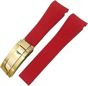 [GUMMMY] Curved End Rubber Watchband 20mm 21mm 22mm for Rolex Submariner GMT Daytona Datejust Explorer 2 Silicone Watch Strap