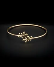 14K Italian Gold Olive Branch Cuff