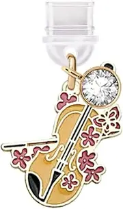 ELISE & FONDA TP696 Type-C Charging Port Anti Dust Plug Little Violin Cell Phone Charm for iPhone 15/16/Samsung/OnePlus/Xiaomi/oppo Android Phones (Yellow)