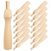 16Pcs Wool Felting Needles Handles Replacement Handles Wooden Handles Felting Craft Supplies