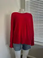 J Crew Cashmere classic Fit .Size 2X Color Red Crew neck Sweater