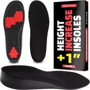 Height Increase Insoles for Men (+1 Inch) Shoe Lifts Men, Instant Height Booster