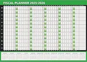Evelay Fiscal 2025 2026 Wall Planner Calendar A1 Size (84cm x 59cm) Full Year to View Calendar Home Office Work School